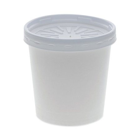 PACTIV Paper Round Food Container/Lid Combo, 16oz, 3.75"d x 3.88h", Wt, PK250 PK D16RBLD